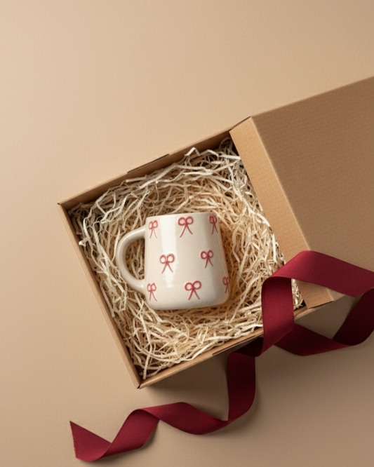 Blush Ribbon Mug Box