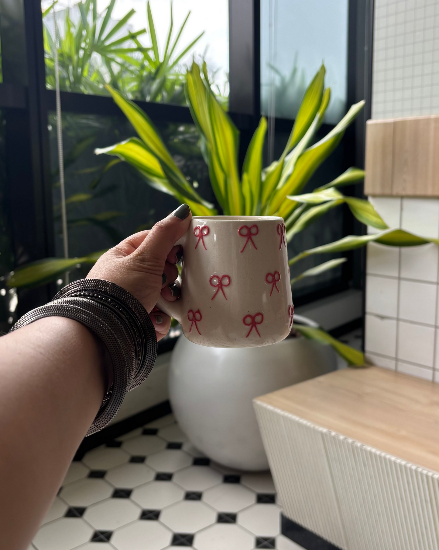 Blush Ribbon Mug Box