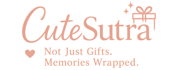 Cute Sutra logo with tagline 'Not Just Gifts. Memories Wrapped.' on a white background